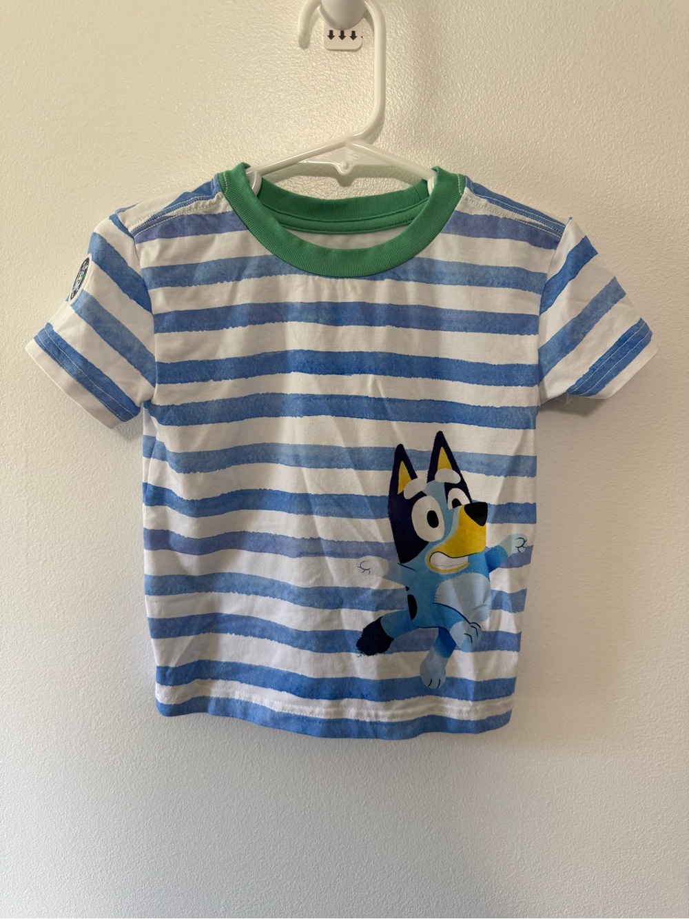 Little Sleepies Bluey- Blue & White Striped Tee